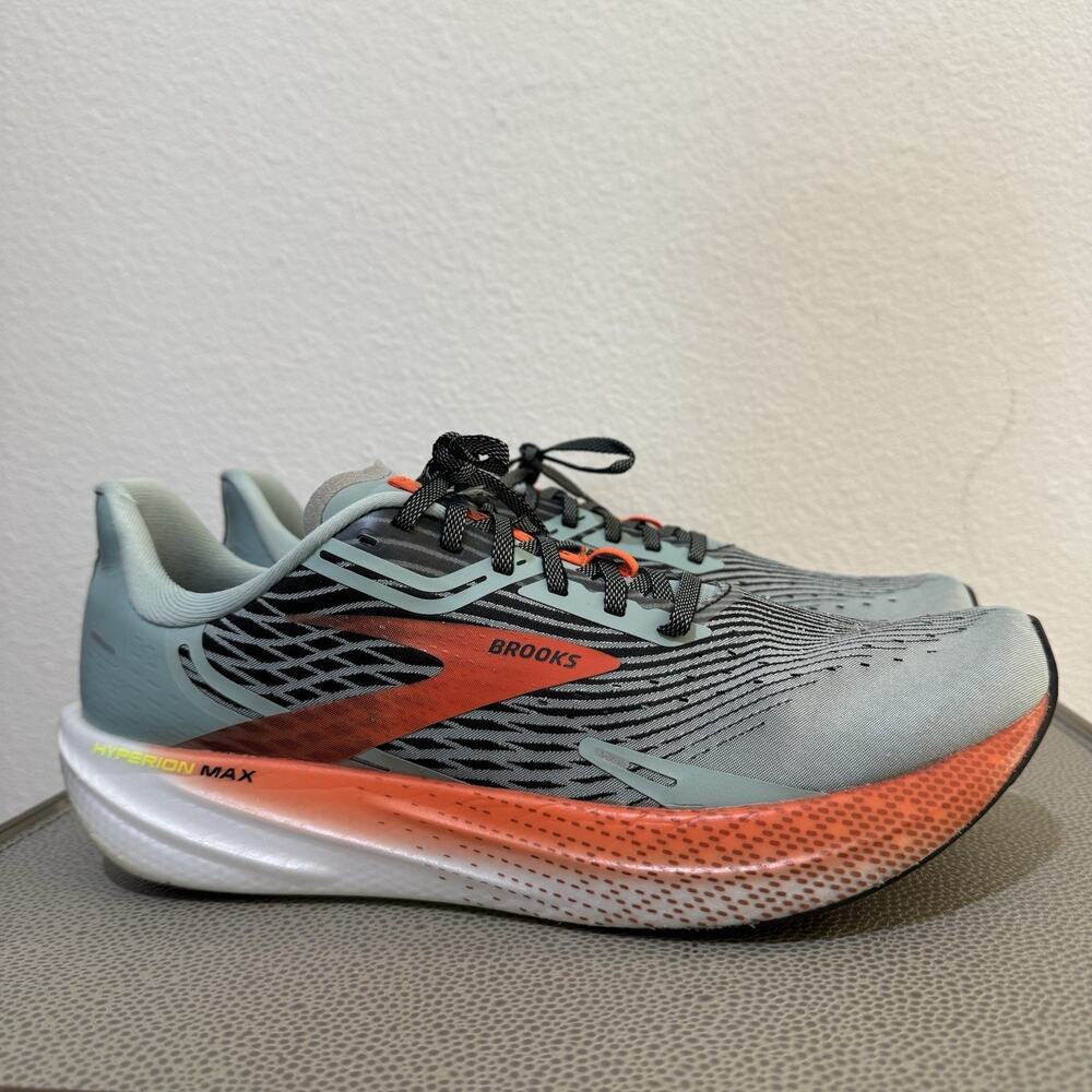 Brooks Hyperion Max Mens Size 12 Green Orange Athletic Running Shoes Sneakers